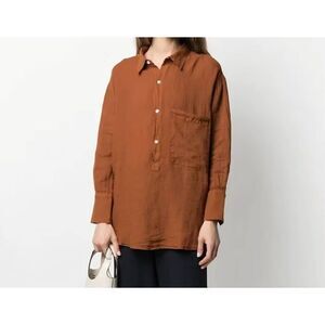 Barena Venezia long-sleeved linen shirt in brown sz 46